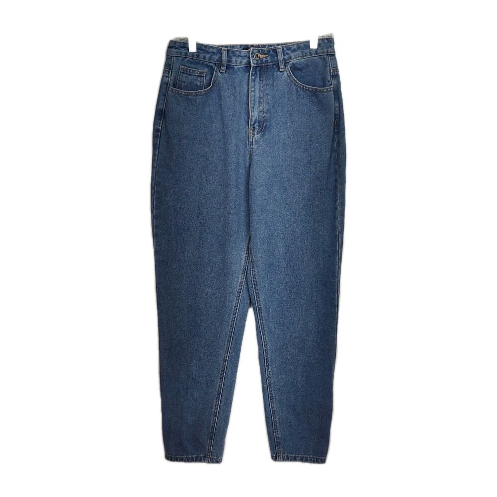 Missguided Barrel Leg Jeans Women's 10R Medium Wash Blue‎ High Rise